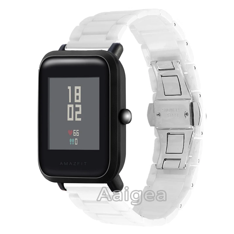 Керамический ремешок для часов с бабочкой и пряжкой для Huami Amazfit Bip BIT PACE Lite, Молодежный пояс, браслет, быстросъемный ремешок для часов