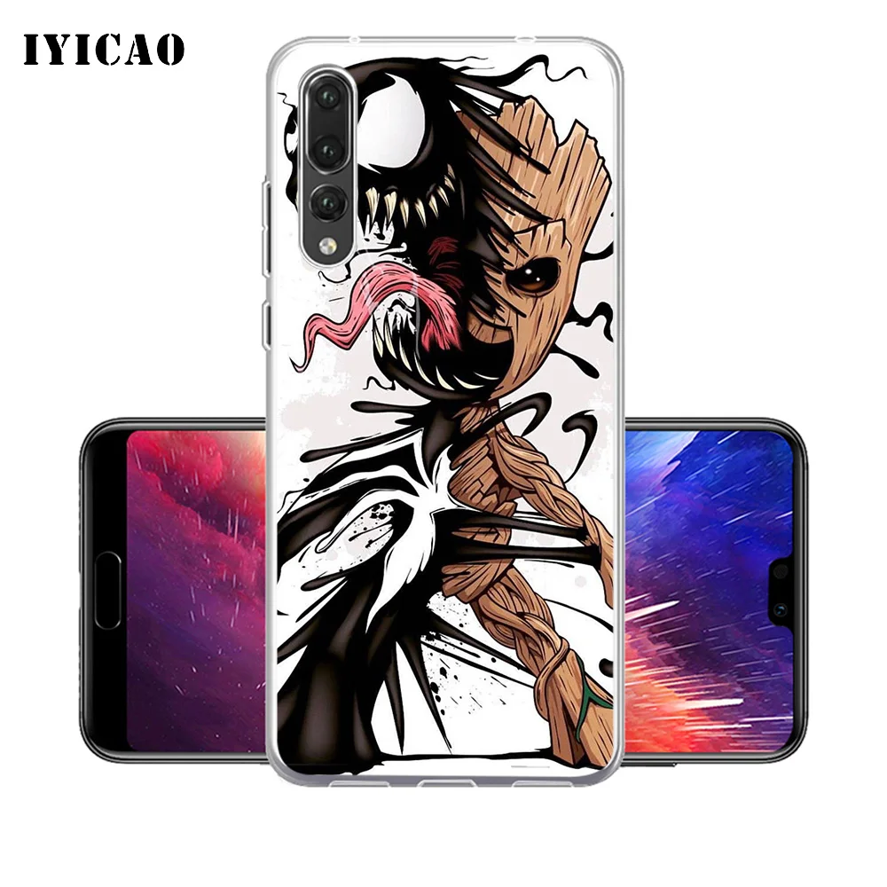 IYICAO Cartoon Baby Groot Marvel Soft Silicone Phone Case for Huawei P30 P20 Pro P10 P9 P8 Lite P Smart TPU Cover | Мобильные