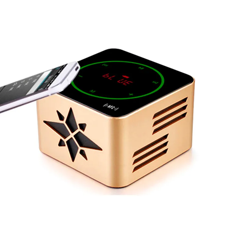 KR-8100 NFC portable Wireless Bluetooth Speaker Light Glowing Loudspeaker Touch Stereo Sound mini Support MIC FM Radio LED | Электроника