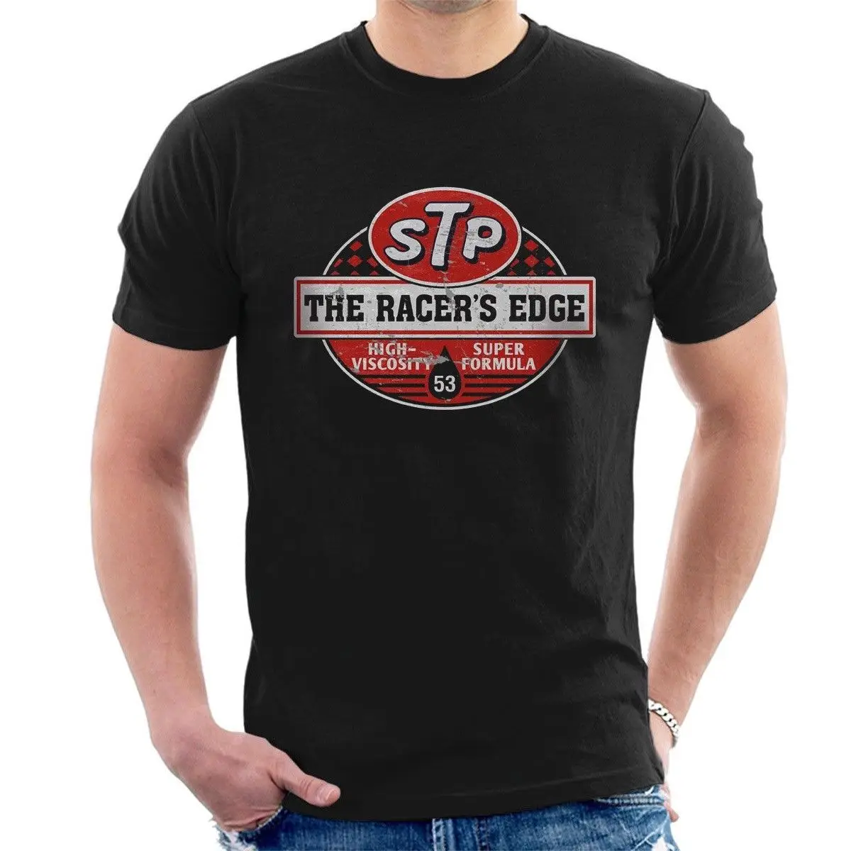 Винтажная футболка с надписью STP Классическая в стиле ретро для Кафе racer M01 новые