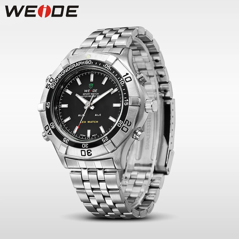 WEIDE Часы Мужские Наручные Нержавеющей Стали Высокого Качества Люксовый Бренд