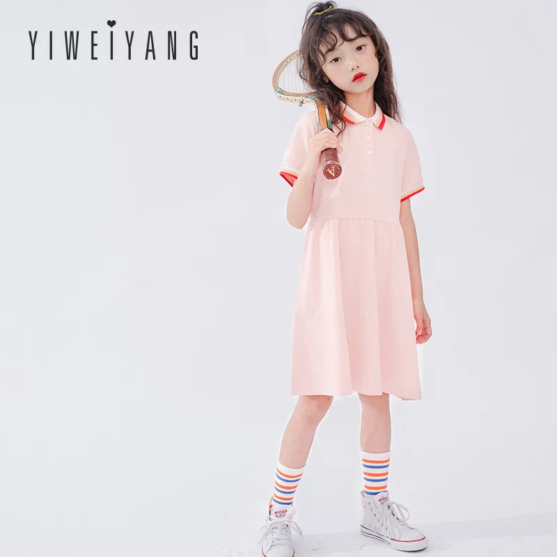 2019 New Summer Teenage Girls Clothing Fashion Big Children's Cotton Short Sleeve Dress Lovely Sports Leisure | Детская одежда и