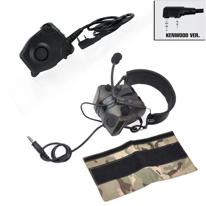 Z-TAC Военная Airsoftsports тактическая Comtac 2/II авиационная гарнитура с шумоподавлением охотничьи наушники с Kenwod PTT Peltor - Цвет: FG