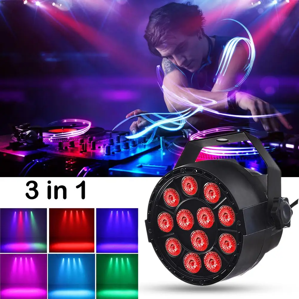 

2018 Новое поступление Par Светильник 12 светодиодный RGB 3IN1 18 Вт сценический светильник ing DMX 512 клуб диско вечерние бальный зал КТВ Бар Свадебные ...