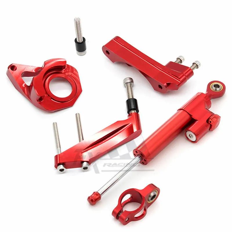 Red Kit CNC мотоциклетные Стабилизатор Амортизатора рулевого механизма Монтажный кронштейн комплект для обслуживания для Suzuki GSXR 600 750 GSXR600 GSXR750 2001-2004 2002 03 - Цвет: Red Kit