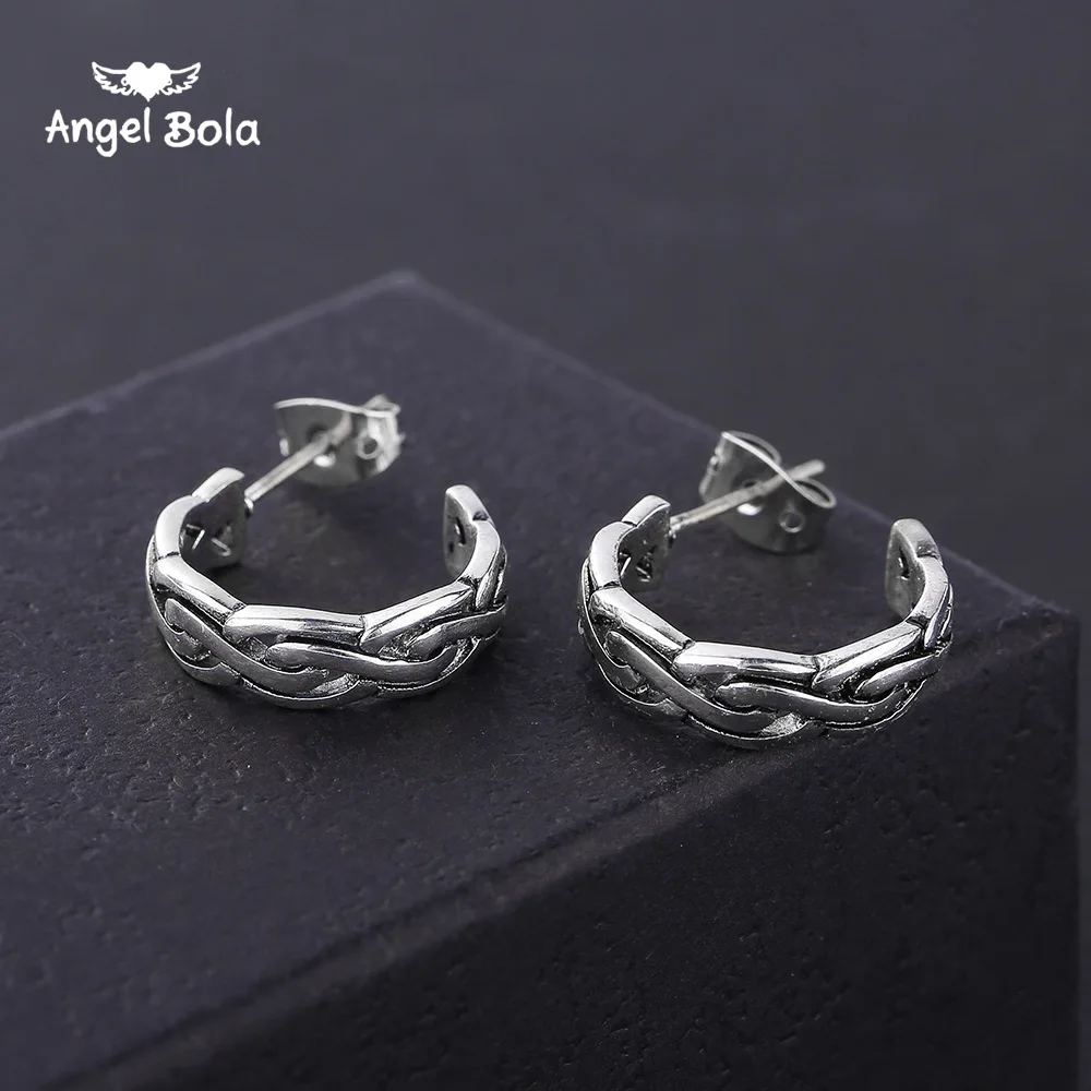 

Bohemia Ancient Silver color Big Buddha Earrings for Women Girl Boho Jewelry Gift Vintage Totem Circle Stud Earrings