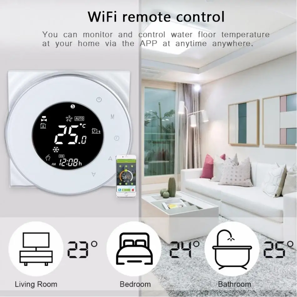 Электрический пол Отопление ЖК сенсорный экран термостат с Wi-Fi температурный контроллер Лидер продаж