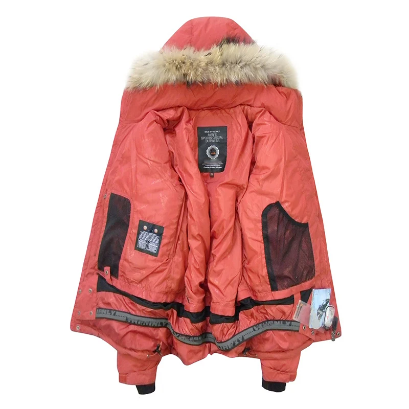 2022 Hot Sale Mens Duck Down Jacket Winter Down Coat Raccoon Fur Waterproof Hooded Down Jackets Mens Winter Jacket Free Shipping