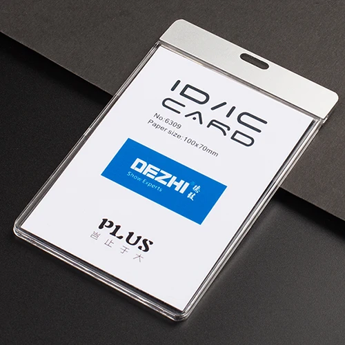 Dezhi ID Holder показывает набор рабочих карт 10x7 см идентификационная карта телескопическая куртка прозрачный ID бейдж чехол прозрачный - Цвет: silver no lanyard
