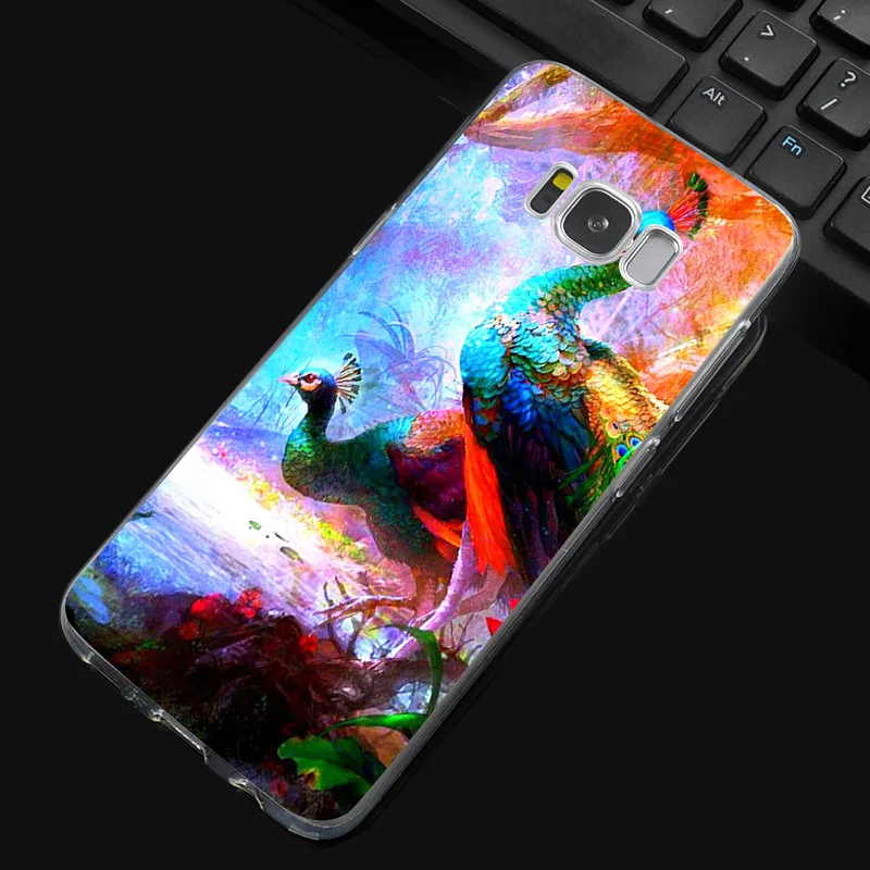 DREAMFOX N173 Павлин Мягкий силиконовый чехол из ТПУ для samsung Galaxy Note S 3 4 5 6 7 8 9 Edge Plus Grand