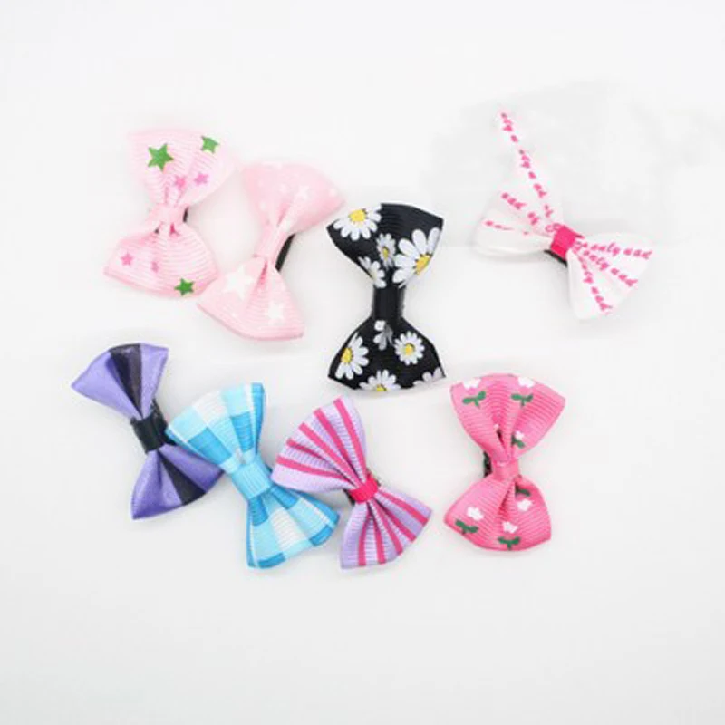 

20 Pcs/lot 3.2cm Mini Candy Ribbon Hair Bows Small Bowknot Hairgrips Safety Hair Clips Girls Hairpins Hair Accessories