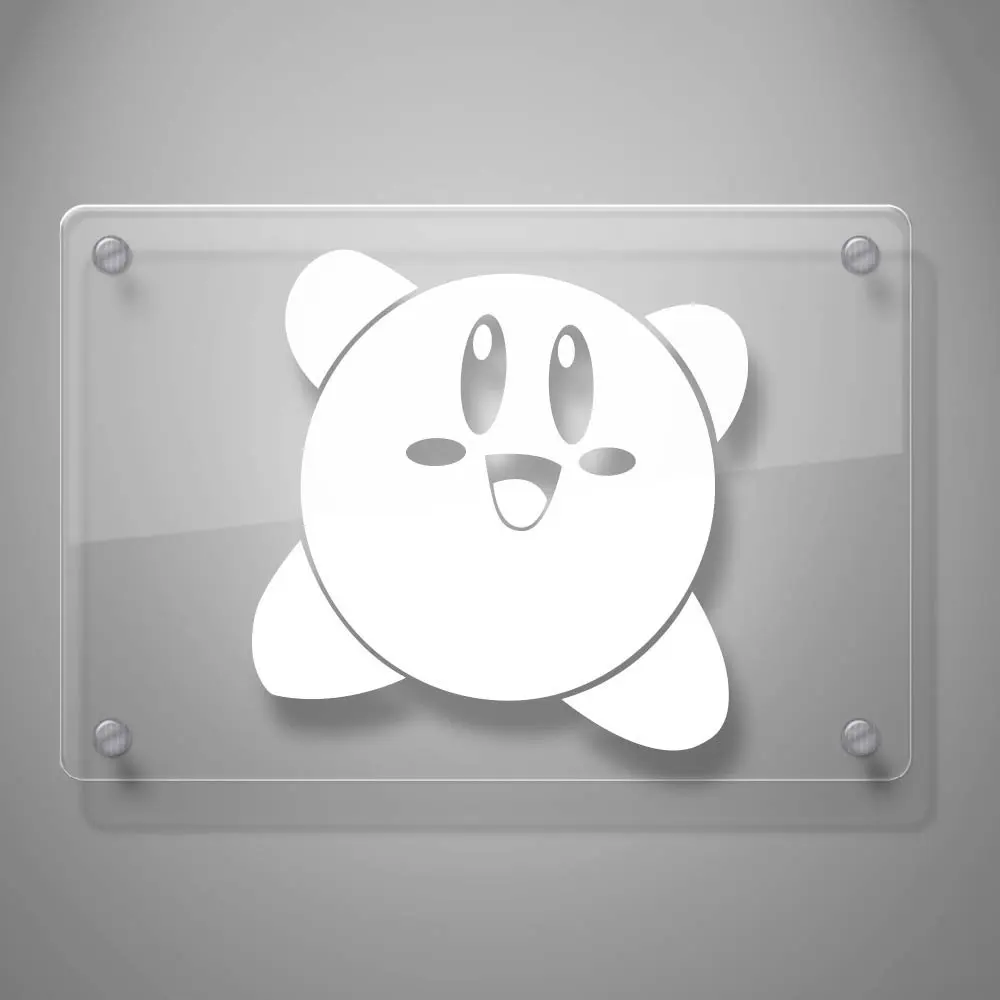 

Yoonek Graphics Kirby Vinyl Decal Sticker # 851 (4" x 4", White)