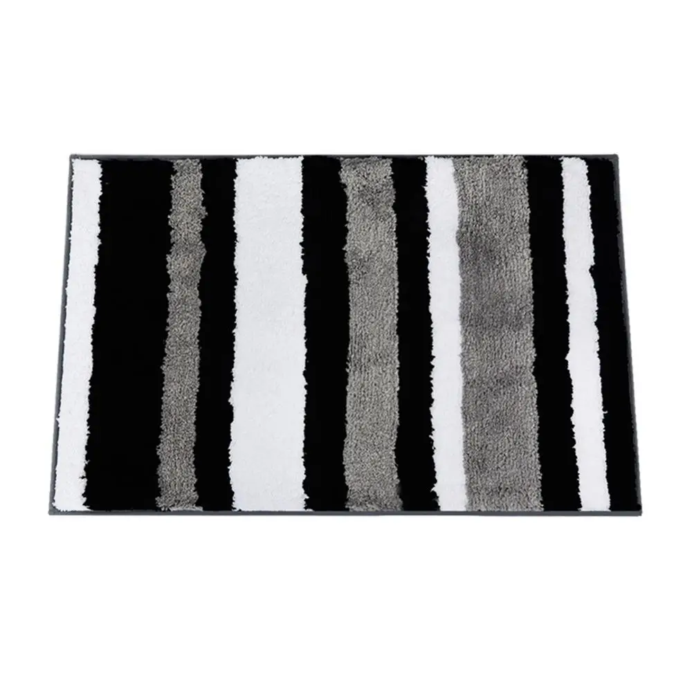 Black-Striped Topfinel современный коврик для ванной полосатый четырехлистный ковер коврик для двери гостиной коврик нескользящий мягкий коврик для кухни - Цвет: Black-Striped