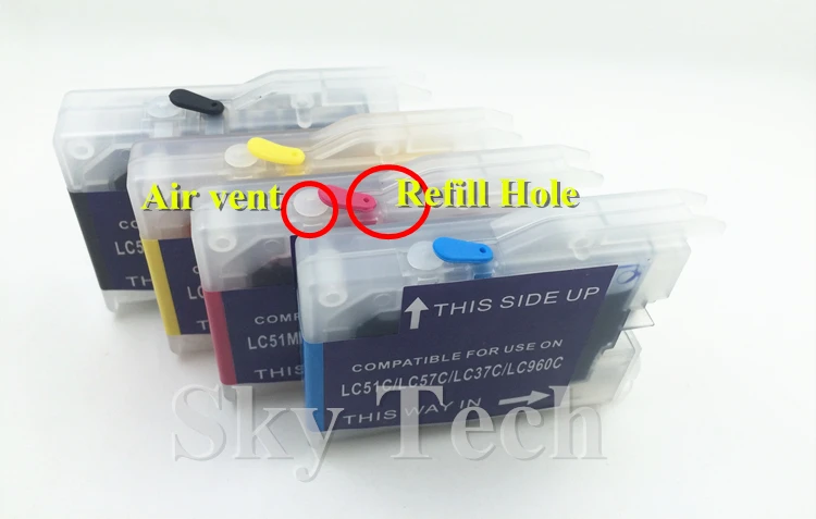 Картридж с заправкой чернил для Brother LC960 LC970 LC51 LC57 LC37 LC1000|refillable cartridges|ink refillink refill