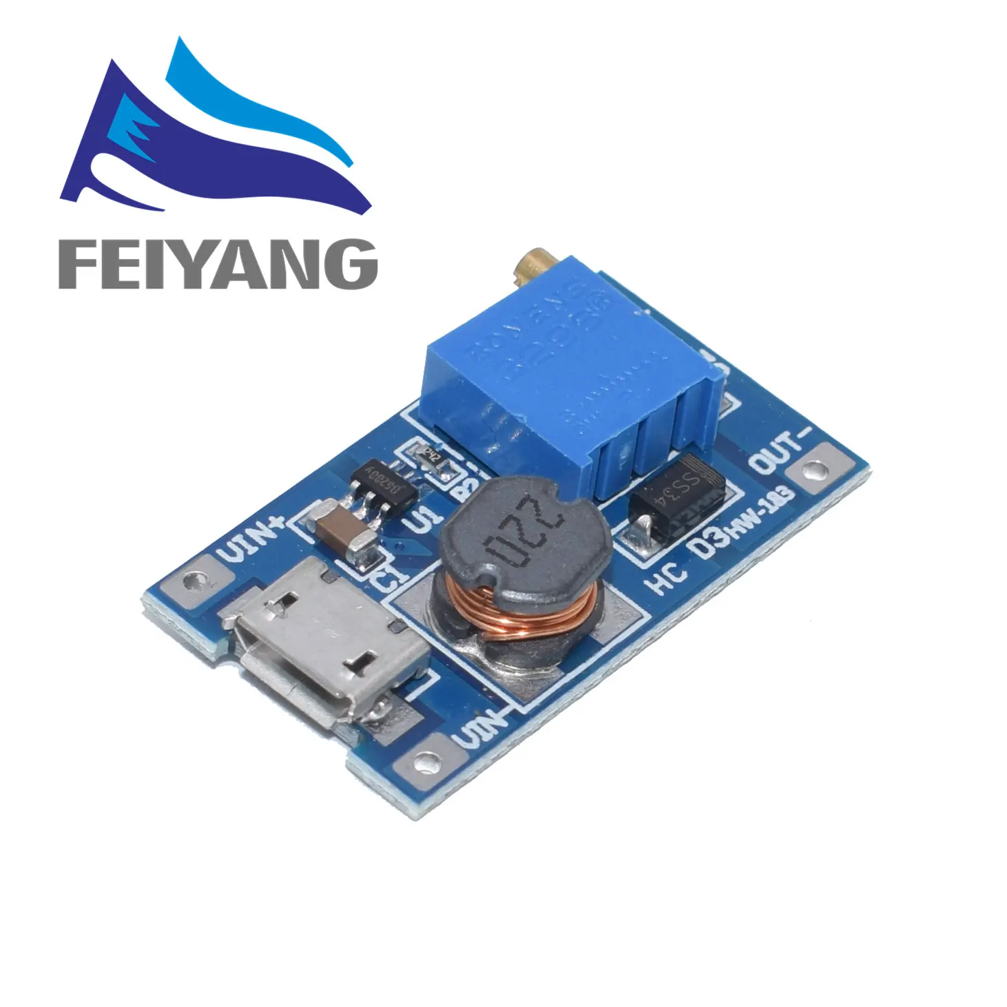 10 шт. MT3608 2A Max DC-DC Повышающий Модуль питания усилитель мощности 3-5 в до 5 В/9 В/12 В/24 В Регулируемый усилитель для Arduino - Цвет: MT3608 With USB