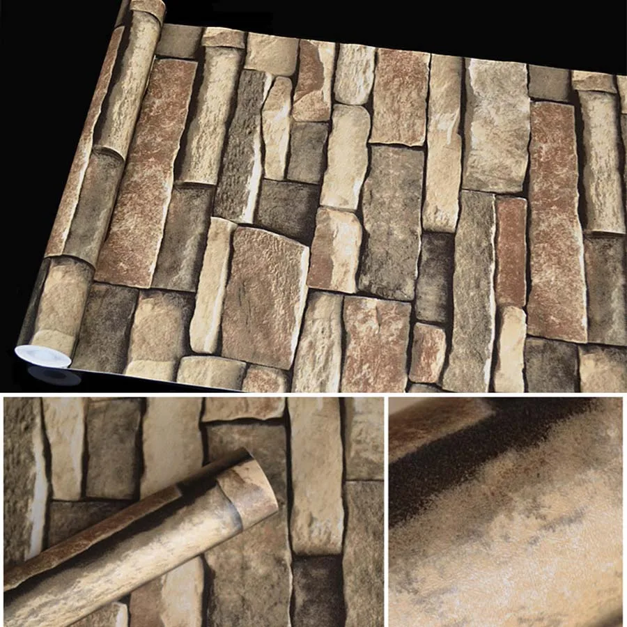 Roman stone 0,45x5 м водостойкие самоклеющиеся кирпичные обои для гостиной, спальни, стены, ремонт, обои, домашний декор - Цвет: Roman stone