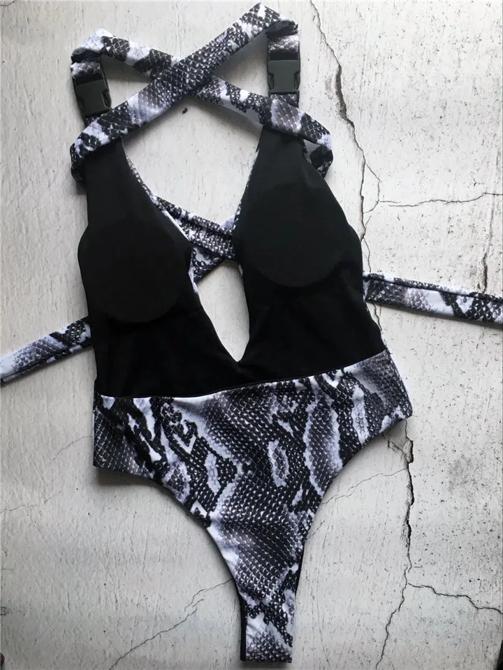 Сексуальная одежда для плавания с открытой спиной Кружевное боди 2018 леопардовый