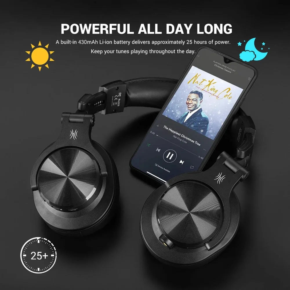 OneOdio Fusion Bluetooth Over Ear Headphones, Studio Recording Headphones with Share-port, Wired/Wireless Professional Monitor