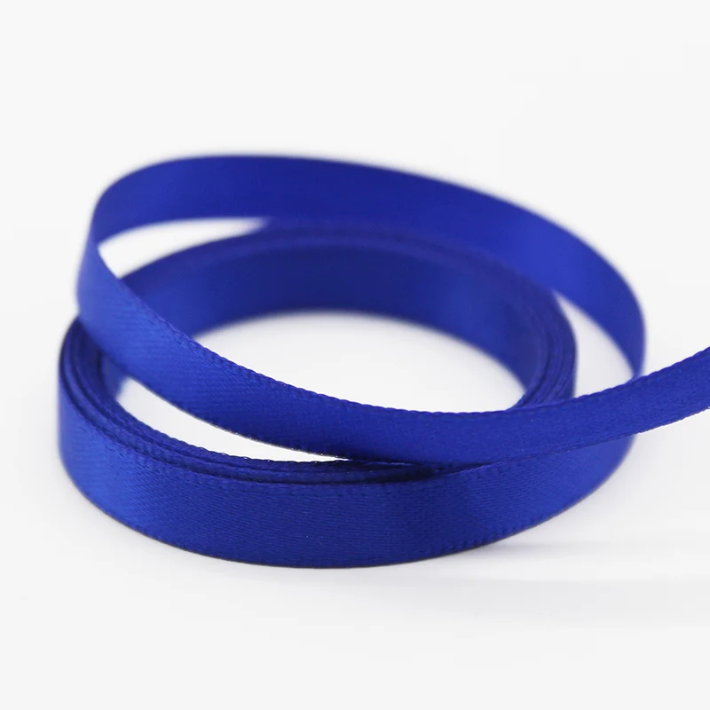 C-31 Electric Blue 9 мм 3/8 дюймовая атласная лента лента из полиестеровой ткани экологически чистый двойной галстук для лица для DIY волос банты ремесла Декор Аксессуары - Цвет: C-31 Electric Blue