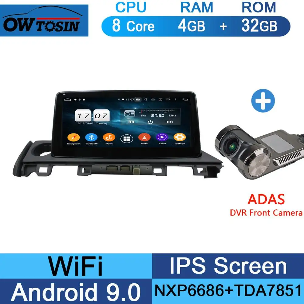 32G Adas Camera 10,2" ips Android 9,0 8 ядерный 4G+ 64G Автомобильный мультимедийный радио gps для Mazda 6 Atenza dzda6 DSP CarPlay Parrot BT - Цвет: 32G Adas Camera