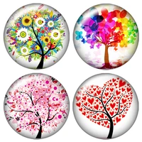 tree of life beauty 10pcs mixed 12mm16mm18mm25mm round photo glass cabochon demo flat back making findings zb0435