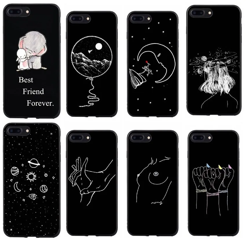 Линия Friends арт поцелуй сердце чехол для телефона iPhone X XS Max XR 6 S 7 8 плюс 5 5S samsung S6 S7 S8