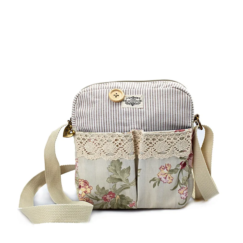 Женские Лоскутные сумки 2017 свежий стиль Хлопковая сумка на плечо с принтом