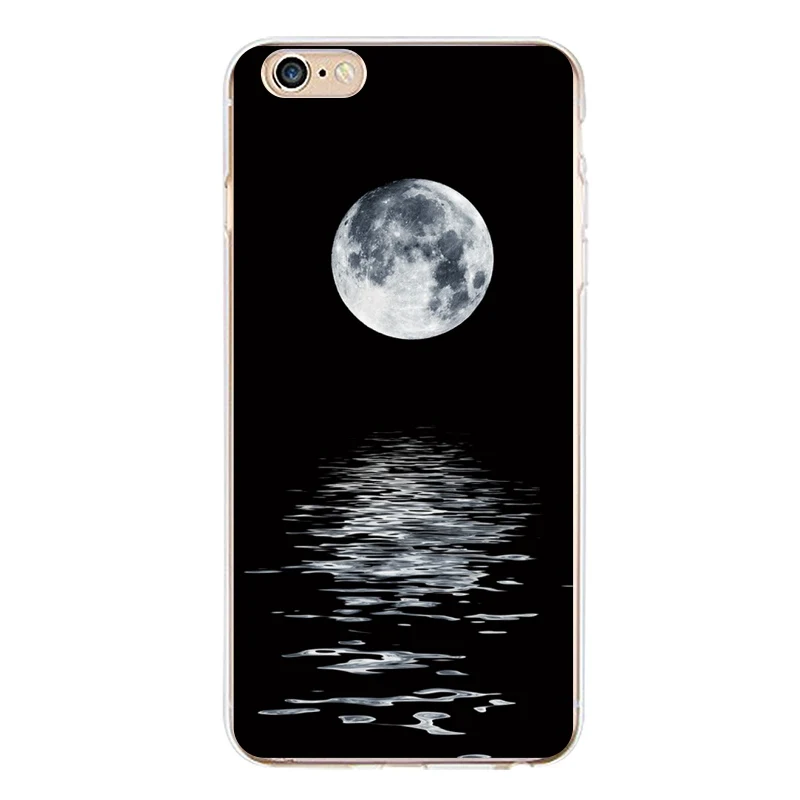 Dancer Soft Clear TPU Phone Case For iPhone 4/4s 5 5s 6 6plus 7 8plus x Protect Moon Marble Print Cover Free Shipping | Мобильные