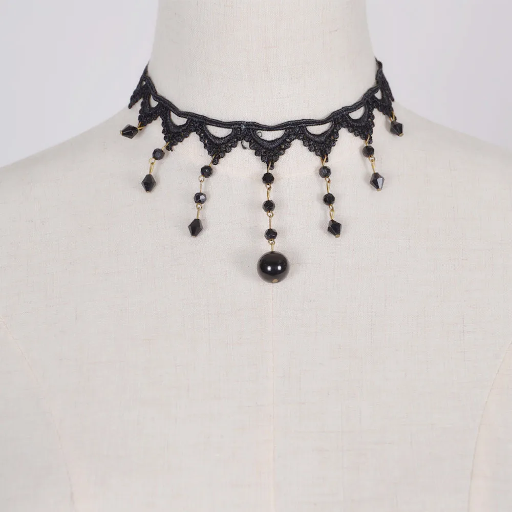 Винтажное Новое модное женское ожерелье с кружевом в стиле ретро милый