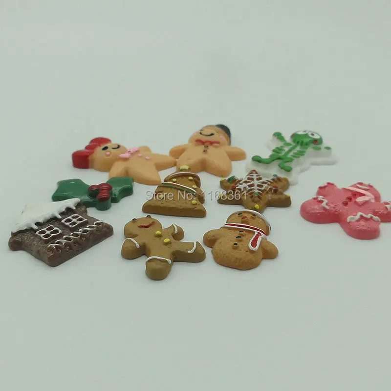 5 шт./лот смоляная плоская задняя Рождественская елка имбирный человечек дом