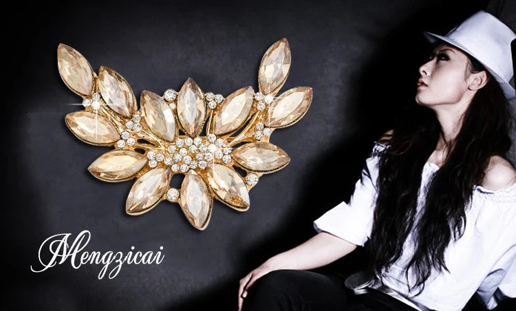Новые модные Броши Стразы в форме цветка булавки ювелирные изделия кристалл для