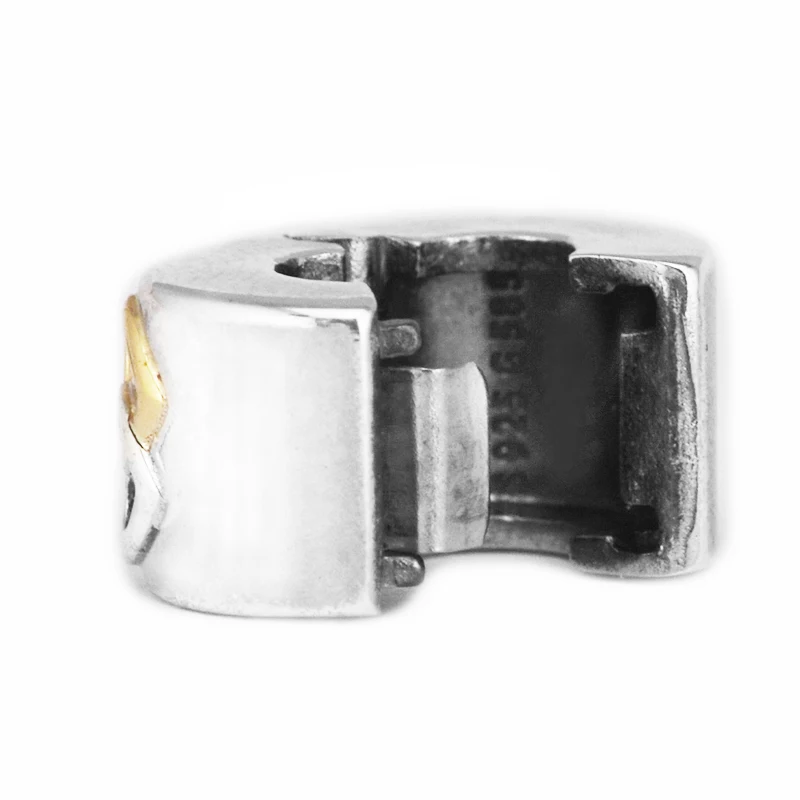 Подходит для Pandora Браслеты сердца светилась клип талисманы с 14K покрыто настоящим