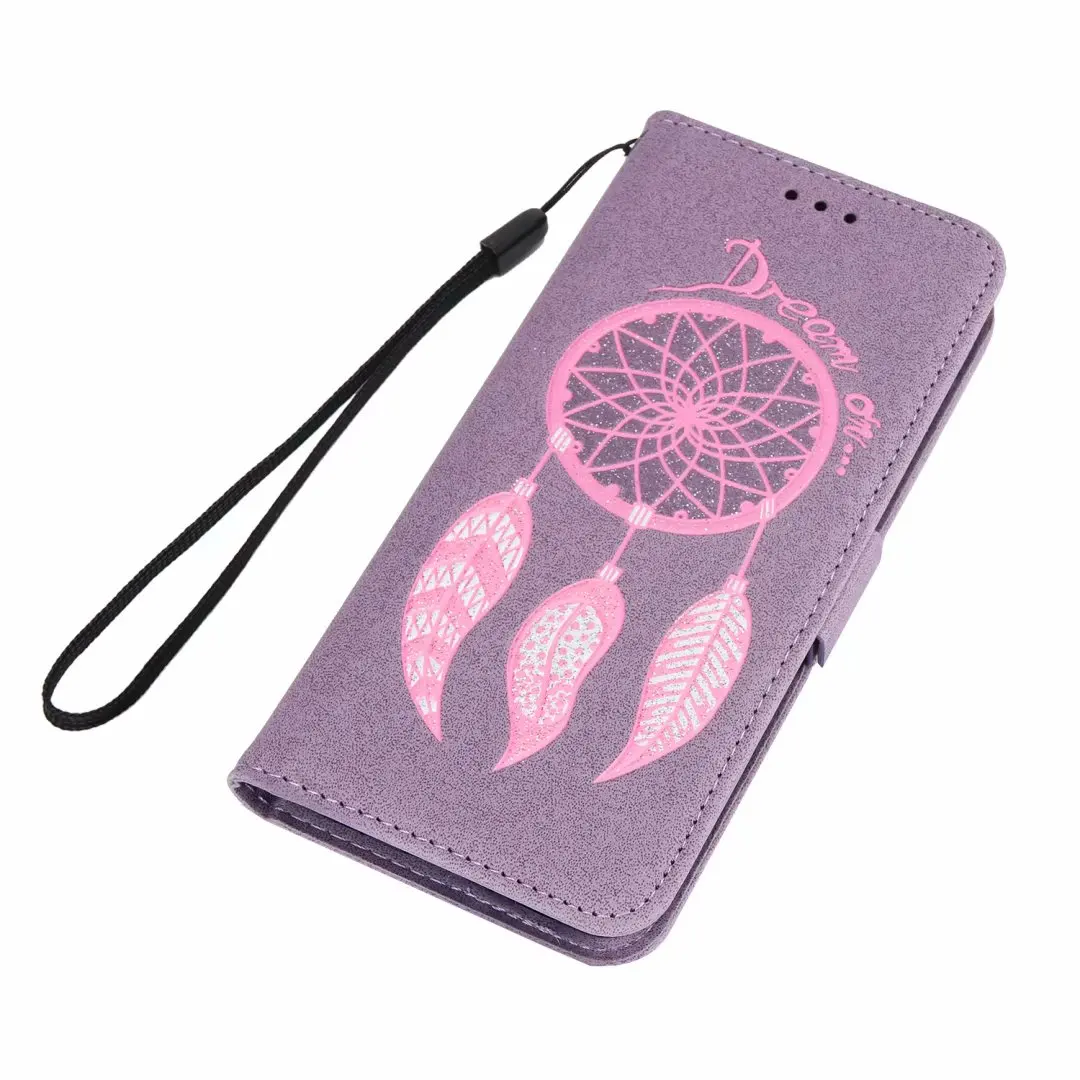 hot fashion Dream Catcher Glitter Leather Cover phone Case For Samsung Note 8 S8 S7 S9 With Cards Slot pocket |