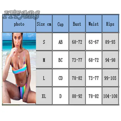 

2019 Colorful Striped Bikini Women Brazilian Swimwear Sexy Low Waist Swimsuit Female Bathing Suit One Piece Suit