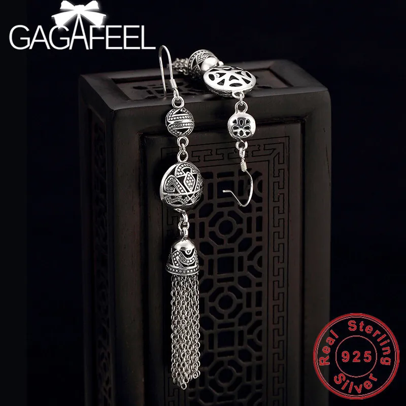 Женские серьги подвески GAGAFEEL из стерлингового серебра 925 пробы с цветком пиона