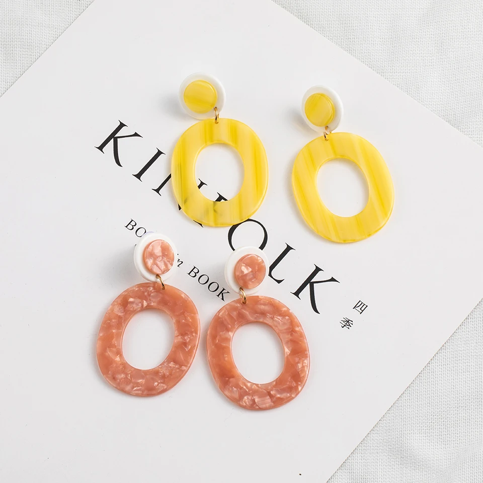 Большие Акриловые Висячие висячие серьги ZA для женщин 2019 модные ювелирные