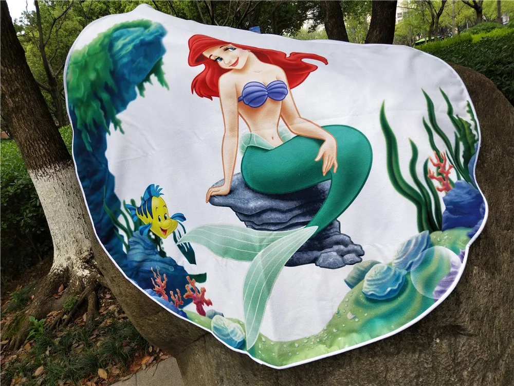 Круглое пляжное полотенце из микрофибры s toalha de praia, коврик для пикника, йоги, розовый пончик, фламинго, полотенце с принтом для детей, размер 120 см