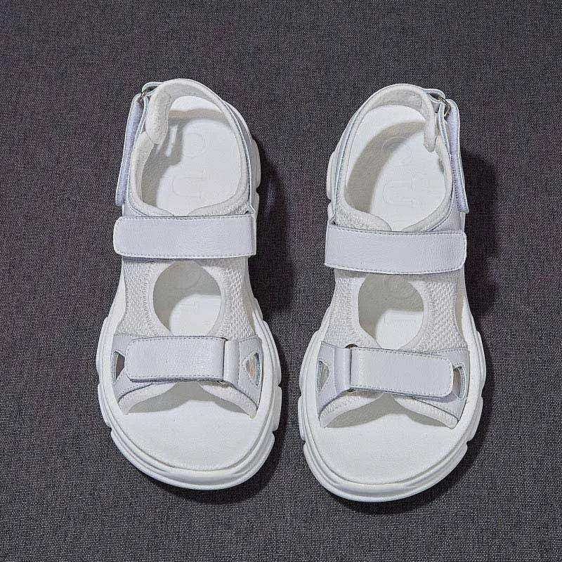 Белый Белые туфли; женские мохнатые сандалии; пляжная обувь; zapatos de mujer; chaussures femme; женские босоножки из натуральной кожи; sandalias mujer; ; Цвет Черный - Цвет: Белый