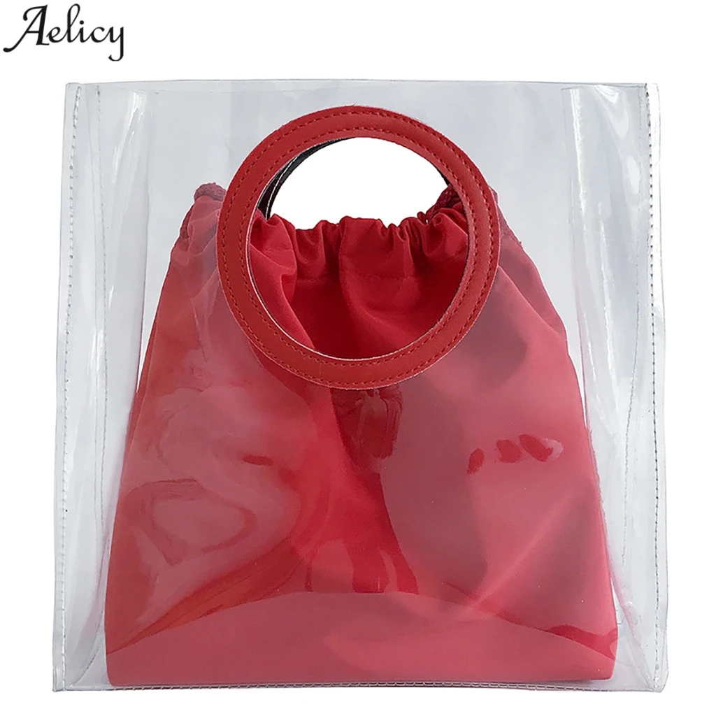 Aelicy, 2 шт, прозрачная сумка-мессенджер, женская сумка из ПВХ, женская наплечная сумка для мобильного телефона, универсальная сумка через плечо