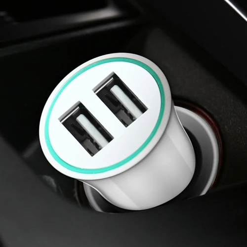 USAMS Автомобильное Зарядное Устройство Макс 2.1A Dual USB Порт Moblile Адаптер Телефона Автомобильное Зарядное Устройство для iPhone Samsung LG - Тип штекера: 2 USB White