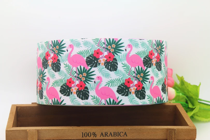 3 ''Бесплатная доставка Фламинго ананас Цветы Печатные grosgrain ленты головной