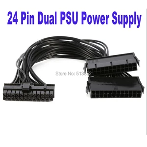 24Pin Power Supply Synchronizer Male to Female ATX Mining 30cm 24 Pin Dual PSU Extension Cable for Computer Adaptor for Mining