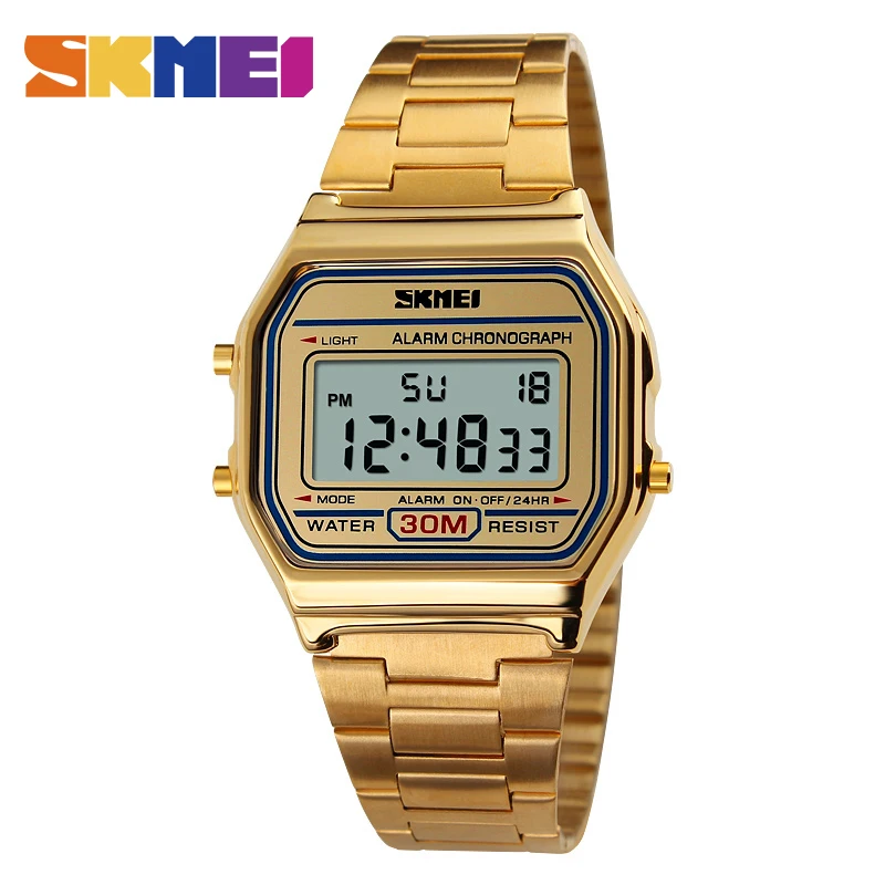

SKMEI 1123 Men LED Digital Watch Fashion Casual Sport Watches Stainless Steel Relojes Masculino Waterproof Wristwatches