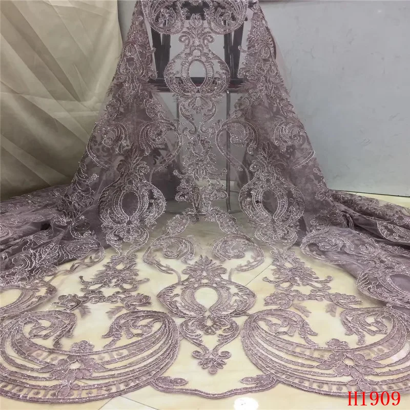 YF HZGJMY French Lace Fabric 2019 High Quality African Sequins For Wedding Dress Blue african A1909-1 | Дом и сад