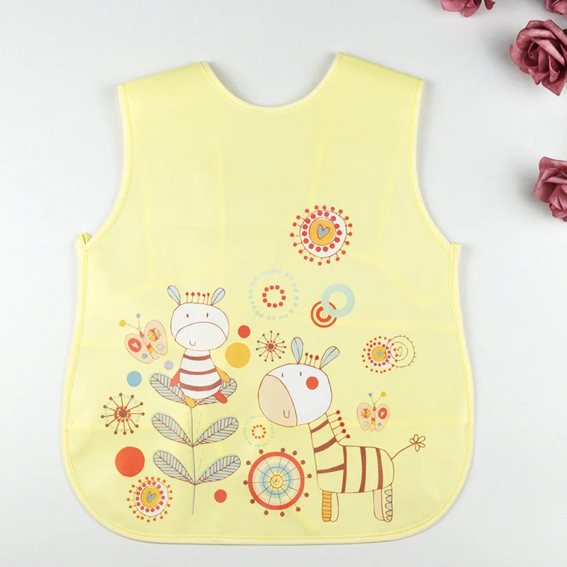 Baby EVA sleeveless gown Baby vest bib Transparent anti-dressing Lace-up waterproof disposable bib dinner clothes feeding child - Цвет: Donkey