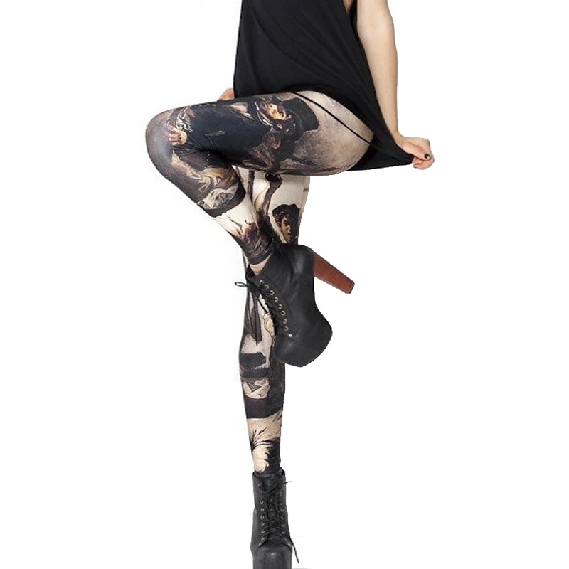 Palicy Leggings Women's Punk Style High Waist Leggings 3D Digital Print Pants Women New Design Elasticity Trousers