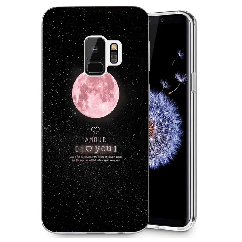 Мягкий чехол из ТПУ с принтом "для Fundas samsung Galaxy S9 PU кожаный флип для coque плюс