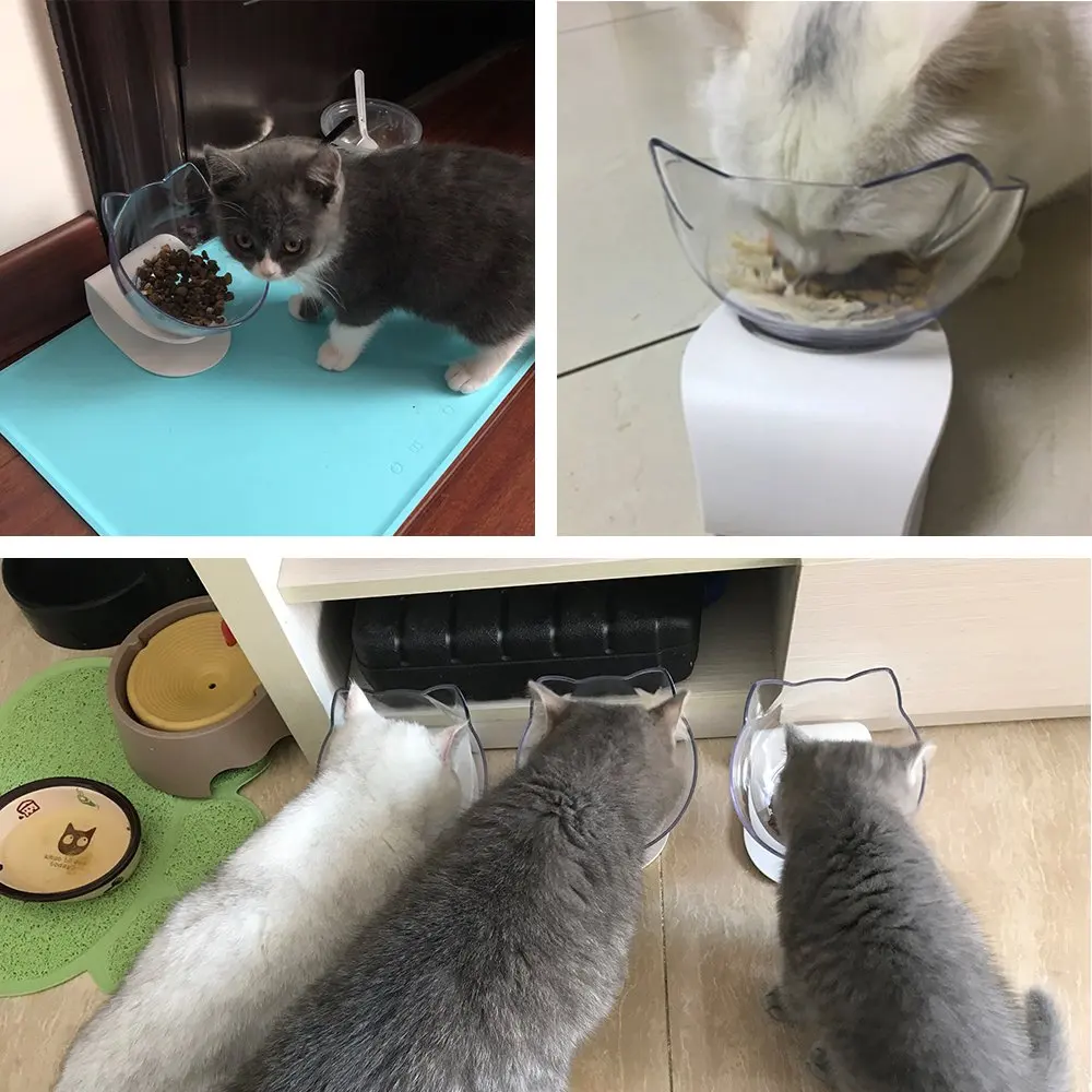 Mylb Pet Cats прозрачная миска с держателем противоскользящая кошачья кормушка питатель миска для воды идеально подходит для кошек и маленьких собак