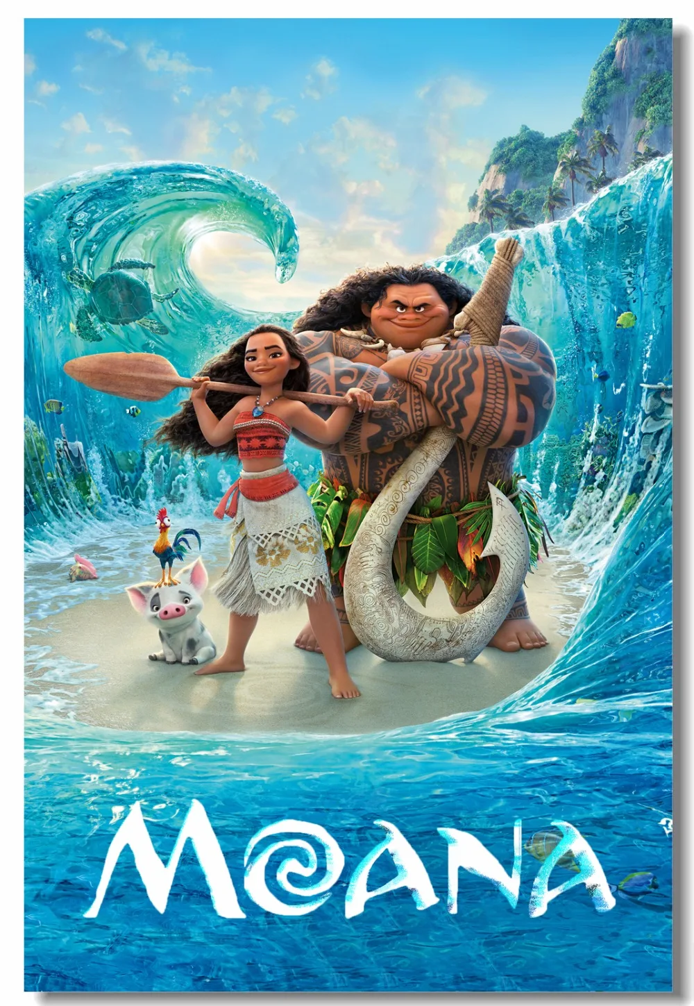 

Custom Canvas Decals Vaiana Poster Moana Maui Wall Stickers Moana Animation Wallpaper Kids Room Mural Bedroom Decoration #567#
