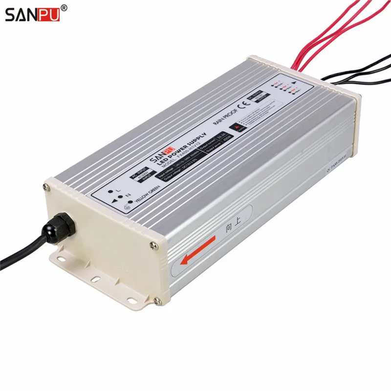 SANPU SMPS 400 Вт 12 В Светодиодный источник питания, переключатель постоянного напряжения, драйвер 220 В 110 В ac/dc светильник, трансформатор, непромокаемый для наружного использования IP63
